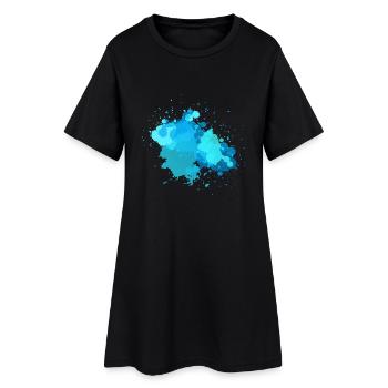 Watercolor Splash - Frauen T-Shirt-Kleid - Schwarz - Vorne