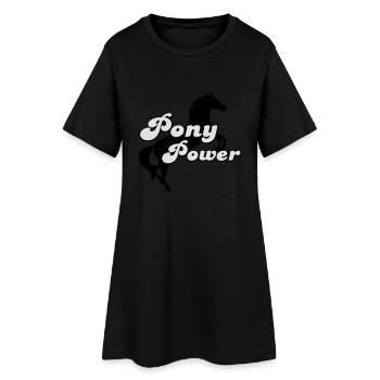 pony - Robe T-shirt Femme - noir - Devant
