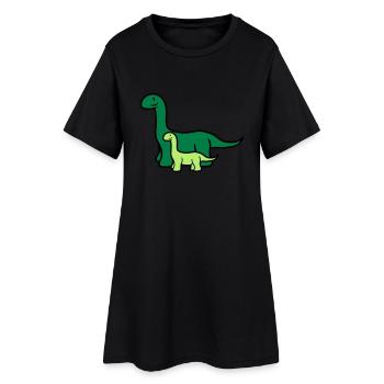 paar pärchen 2 team mama papa kind junges langhals - Frauen T-Shirt-Kleid - Schwarz - Vorne