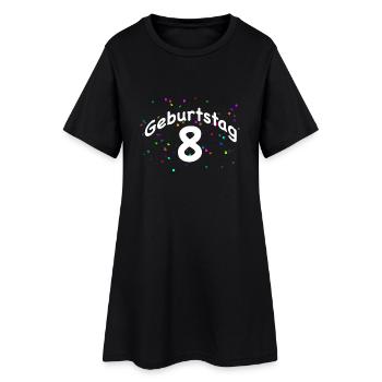 GEBURTSTAG 8 I 8. Birthday I Achter mit Konfetti - Frauen T-Shirt-Kleid - Schwarz - Vorne