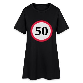 geschwindigkeitstafel_50 - Frauen T-Shirt-Kleid - Schwarz - Vorne