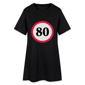 geschwindigkeitstafel_80 - Frauen T-Shirt-Kleid - Schwarz - Vorne