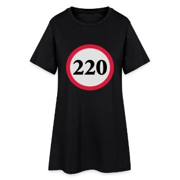 geschwindigkeitstafel_220 - Frauen T-Shirt-Kleid - Schwarz - Vorne