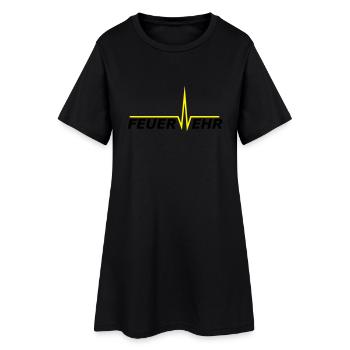 Feuerwehr Schriftzug - Frauen T-Shirt-Kleid - Schwarz - Vorne