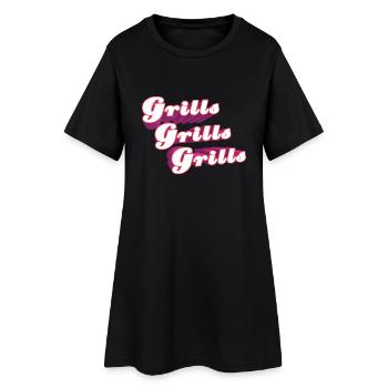 Grills Grills Grills - Frauen T-Shirt-Kleid - Schwarz - Vorne