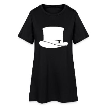 Zylinder weiß - Frauen T-Shirt-Kleid - Schwarz - Vorne