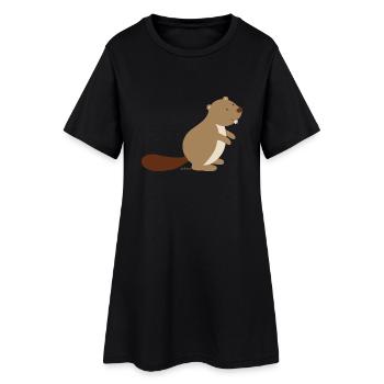 Biber - Frauen T-Shirt-Kleid - Schwarz - Vorne