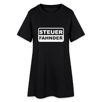 STEUERFAHNDER - Frauen T-Shirt-Kleid - Schwarz - Vorne