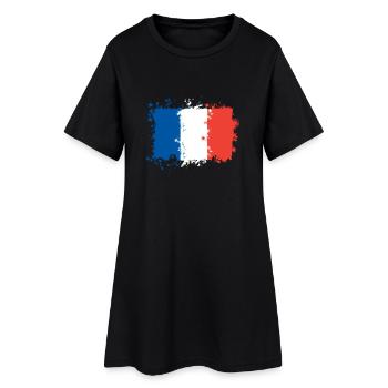 Frankreich flagge - Frauen T-Shirt-Kleid - Schwarz - Vorne