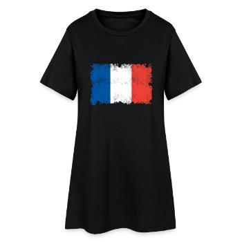 Frankreich flagge, Frankreich, Frankreichfahne - Frauen T-Shirt-Kleid - Schwarz - Vorne