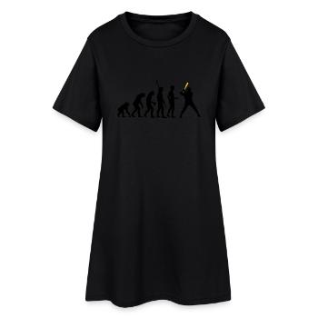 evolution_baseball_2c - Frauen T-Shirt-Kleid - Schwarz - Vorne