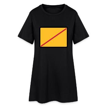 Ortsausgangsschild mit deinem Text - Frauen T-Shirt-Kleid - Schwarz - Vorne