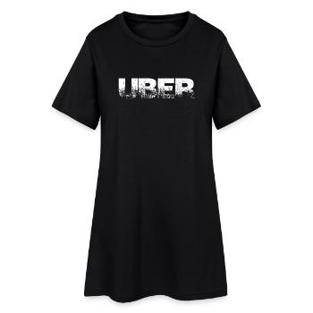 Uber Mot Tendance Écriture Phrase - Robe T-shirt Femme - noir - Devant