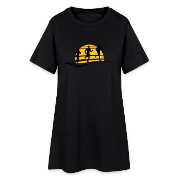 Sport - Jogger Sonne - Frauen T-Shirt-Kleid - Schwarz - Vorne