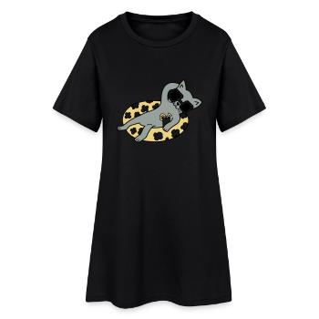 Chill out Cat - Frauen T-Shirt-Kleid - Schwarz - Vorne