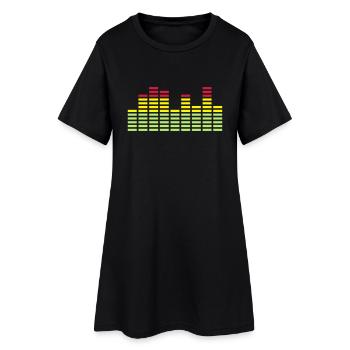 Leuchtbalken - Frauen T-Shirt-Kleid - Schwarz - Vorne