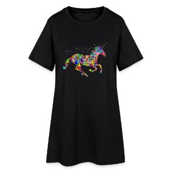 couleur arc-en-Unicorn - Robe T-shirt Femme - noir - Devant