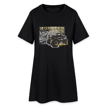 Monstertrck - Frauen T-Shirt-Kleid - Schwarz - Vorne