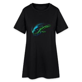bluegreen - Frauen T-Shirt-Kleid - Schwarz - Vorne