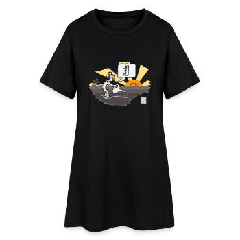 dummy plant - Frauen T-Shirt-Kleid - Schwarz - Vorne