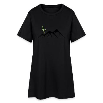Mountain Soaring - Frauen T-Shirt-Kleid - Schwarz - Vorne