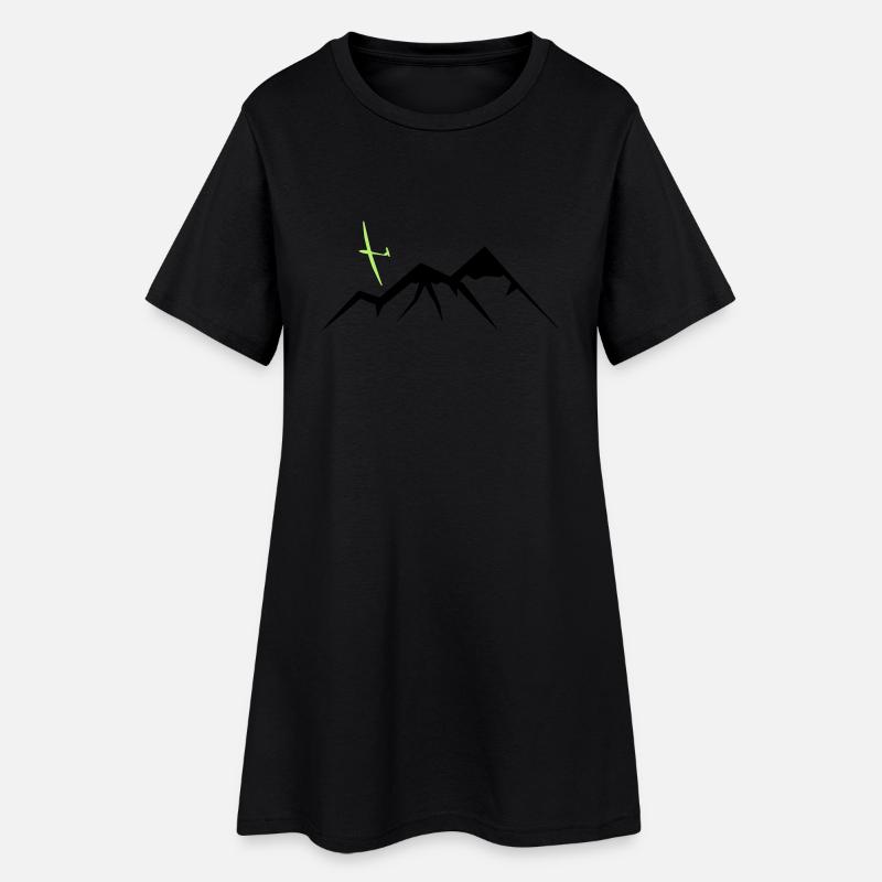 Mountain Soaring - Frauen T-Shirt-Kleid - Schwarz