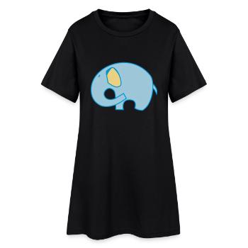 Logo chevalière Elephant - Robe T-shirt Femme - noir - Devant
