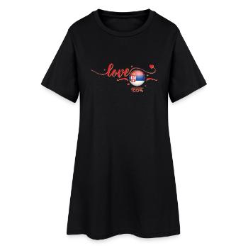 Love Serbien - Serbia - Frauen T-Shirt-Kleid - Schwarz - Vorne
