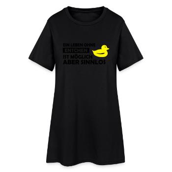 ein leben ohne entchen - Frauen T-Shirt-Kleid - Schwarz - Vorne