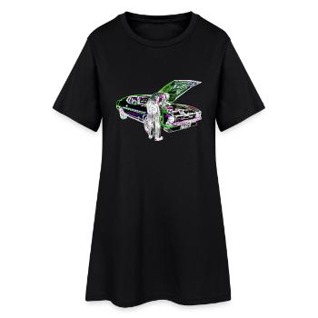 Schrauber Iinvert - Frauen T-Shirt-Kleid - Schwarz - Vorne