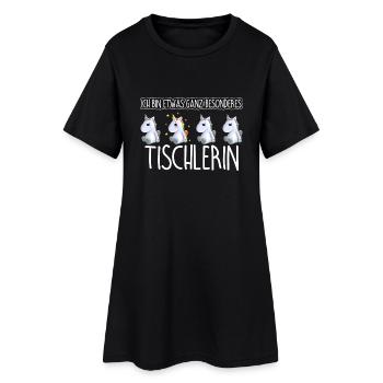 TISCHLERIN - Toll - Frauen T-Shirt-Kleid - Schwarz - Vorne