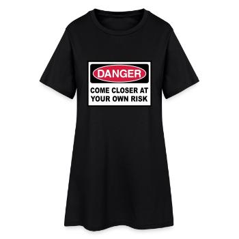 2541614 15144461 danger - Frauen T-Shirt-Kleid - Schwarz - Vorne