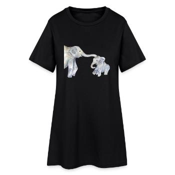 13323217 16944417 - Frauen T-Shirt-Kleid - Schwarz - Vorne