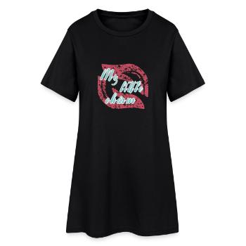pregnant baby child born birth gift idea - Women’s T-Shirt Dress - black - Front