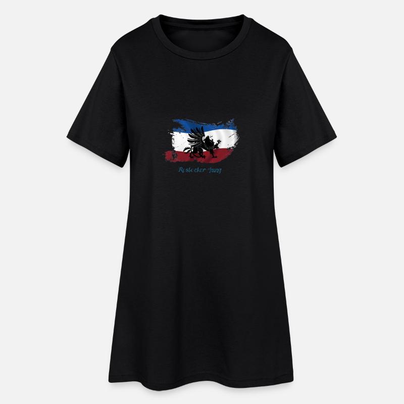 rostocker_jung_hellblau - Frauen T-Shirt-Kleid - Schwarz