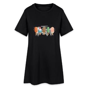 Eis am Stiel - Frauen T-Shirt-Kleid - Schwarz - Vorne