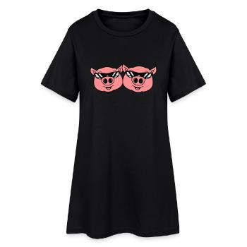 couple d'équipe 2 amis cool lunettes de soleil coc - Robe T-shirt Femme - noir - Devant