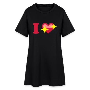 I love - Frauen T-Shirt-Kleid - Schwarz - Vorne
