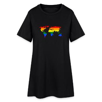 LGBT PRIDE Partout dans le monde - Robe T-shirt Femme - noir - Devant