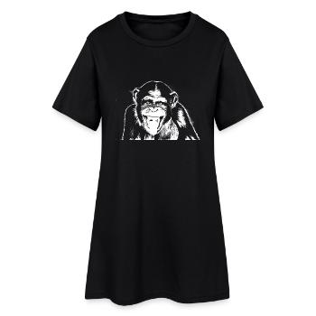 Schimpanse - Chimp - Chimpanzee - Frauen T-Shirt-Kleid - Schwarz - Vorne