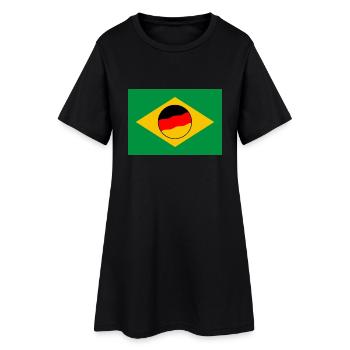 Deutschland Brasilien - Frauen T-Shirt-Kleid - Schwarz - Vorne