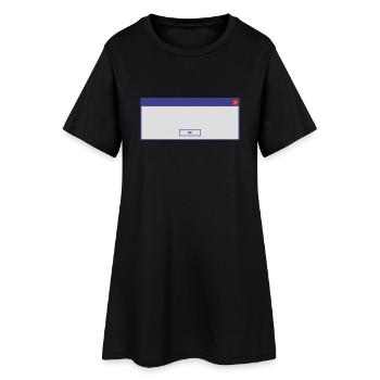 window_3colorok - Frauen T-Shirt-Kleid - Schwarz - Vorne