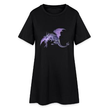 lightning dragon - Frauen T-Shirt-Kleid - Schwarz - Vorne