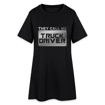 conducteur camionneur / camion: Appelez-moi Truck Driver - Robe T-shirt Femme - noir - Devant