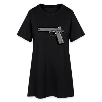 Tirer des armes pistolet - Robe T-shirt Femme - noir - Devant