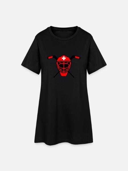 Hockey Goalie Mask Suisse - Robe T-shirt Femme - noir