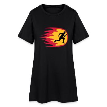 fire flames burn sport race sprinting fast enduran - Women’s T-Shirt Dress - black - Front