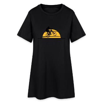 Sport - Fahrrad Downhill Biken Sonne - Frauen T-Shirt-Kleid - Schwarz - Vorne