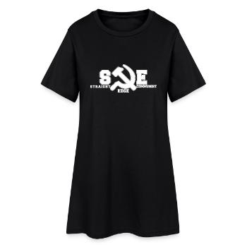 Straight Edge Communist - Frauen T-Shirt-Kleid - Schwarz - Vorne