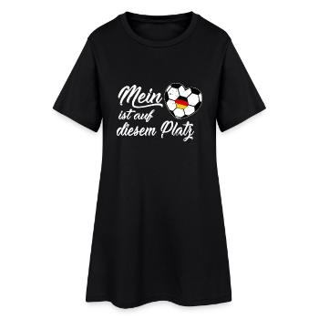 MEIN HERZ IST AUF DIESM PLATZ - Frauen T-Shirt-Kleid - Schwarz - Vorne